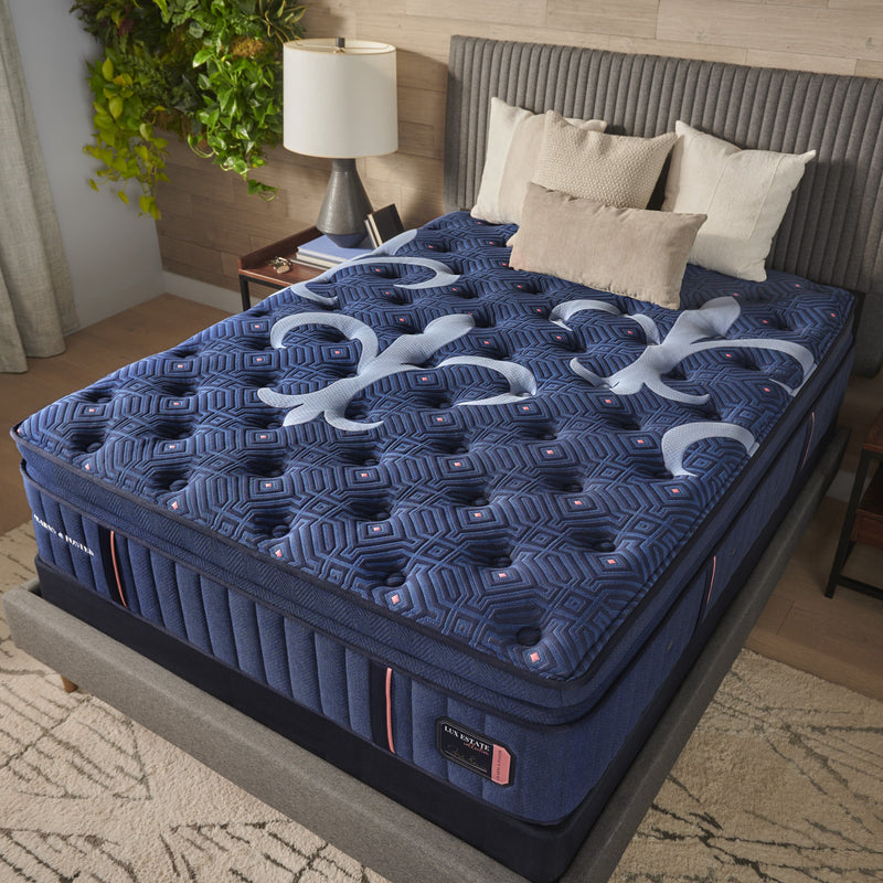 Stearns & Foster Lux Estate Elite Medium Euro Pillow Top mattress in a bedroom