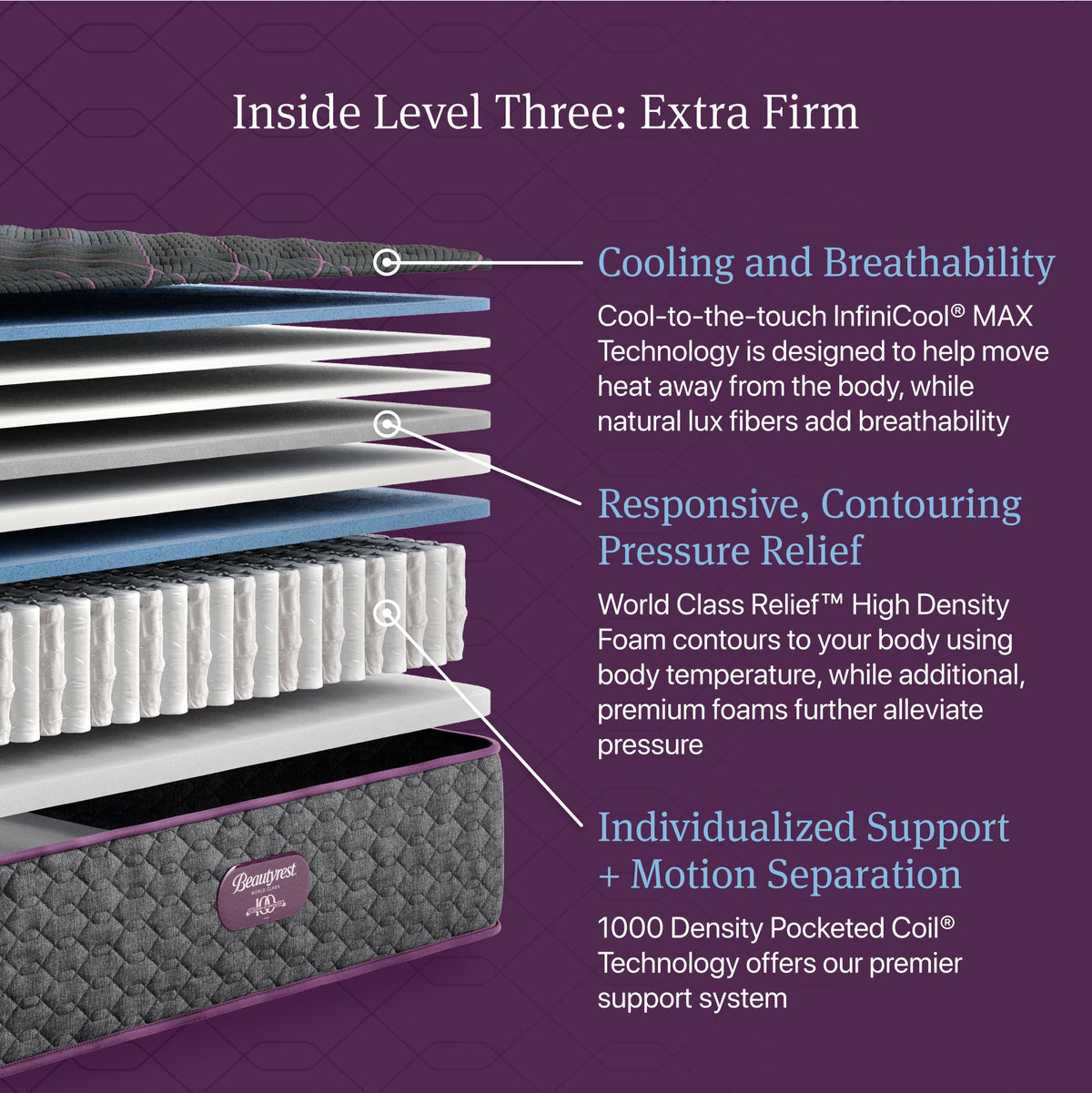 Beautyrest World Class Level Three Extra Firm Tight Top Mattress