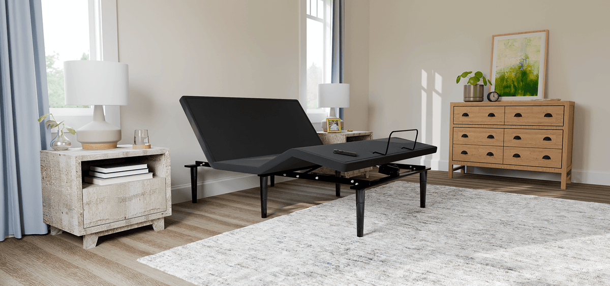 Sealy Ease Power Base in a bedroom