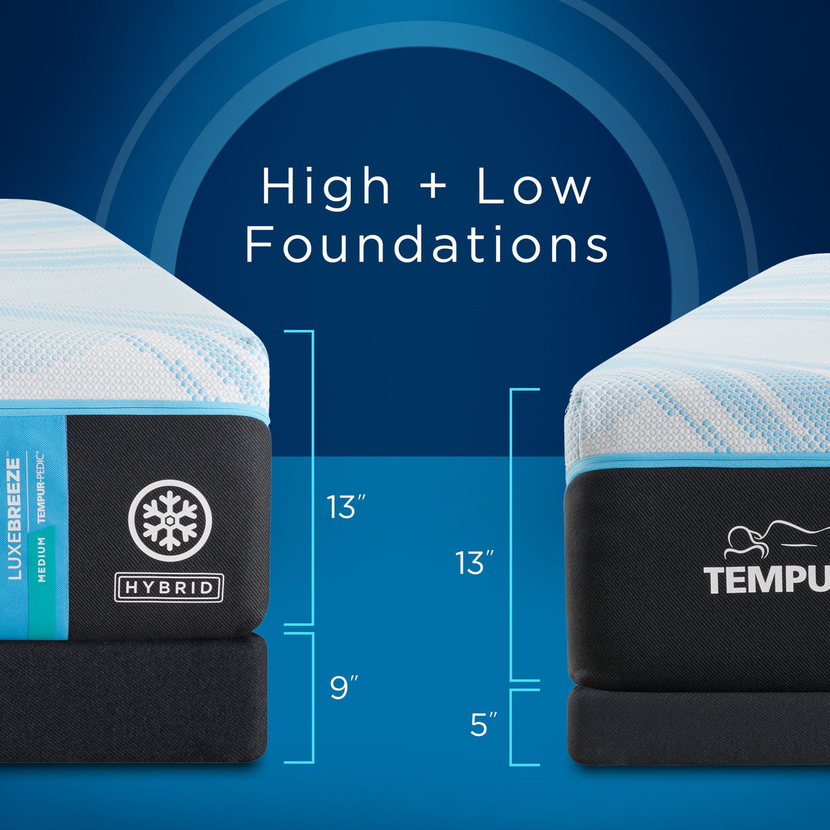 TEMPUR-LuxeBreeze Medium Hybrid 13-Inch Mattress